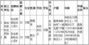 邢台市桥东区2019年公开招聘50名劳务派遣社会救助经办人员简章